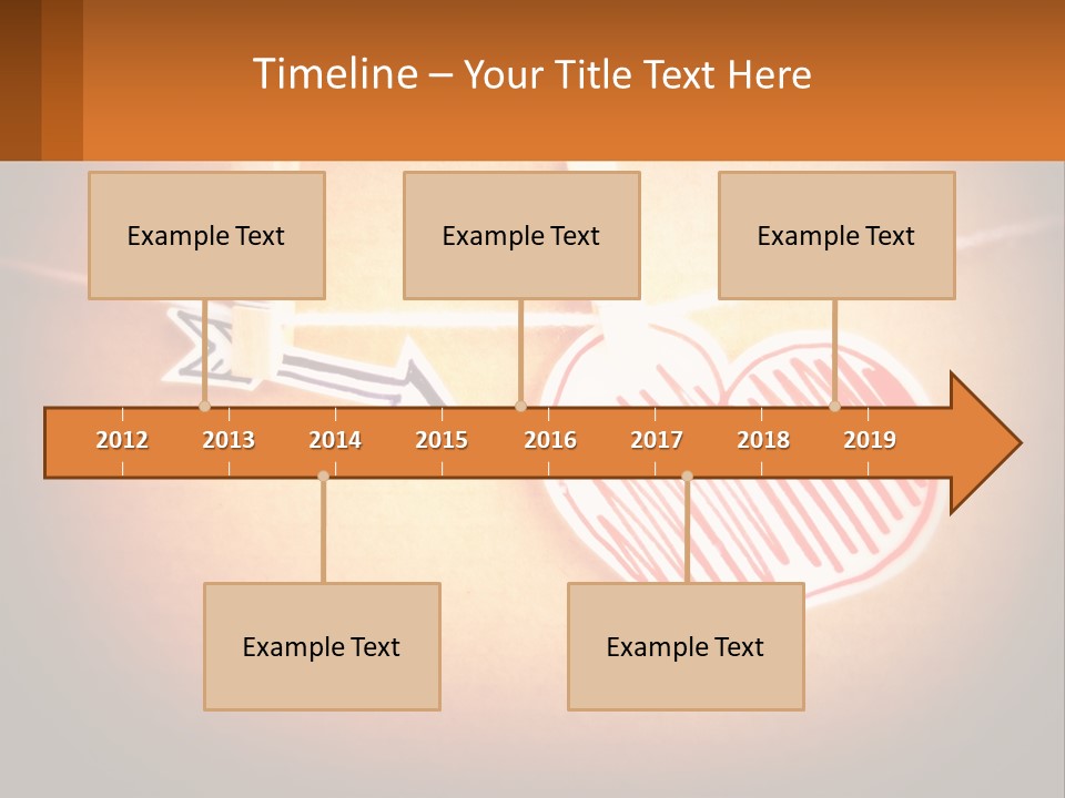 A Heart Hanging On A Clothes Line With An Arrow PowerPoint Template