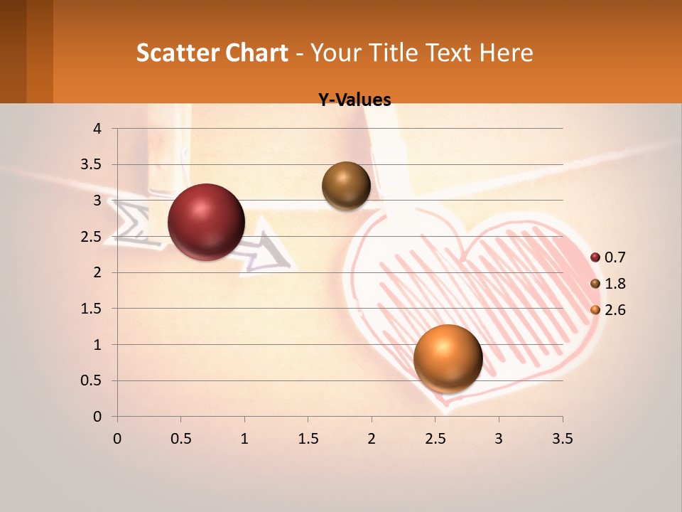 A Heart Hanging On A Clothes Line With An Arrow PowerPoint Template