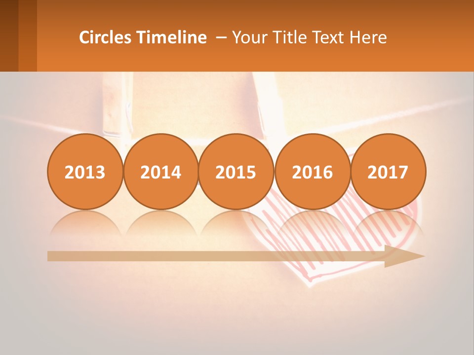 A Heart Hanging On A Clothes Line With An Arrow PowerPoint Template