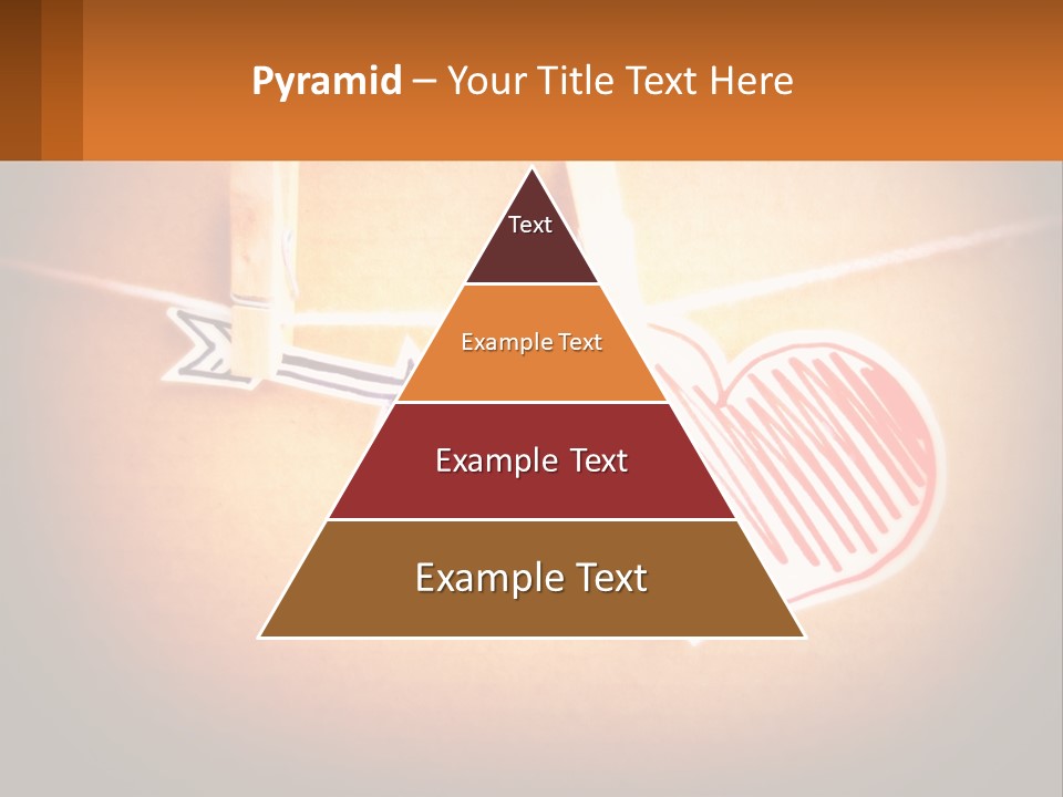 A Heart Hanging On A Clothes Line With An Arrow PowerPoint Template