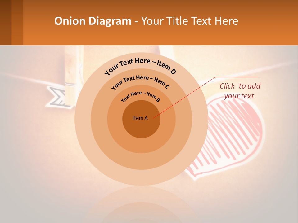A Heart Hanging On A Clothes Line With An Arrow PowerPoint Template