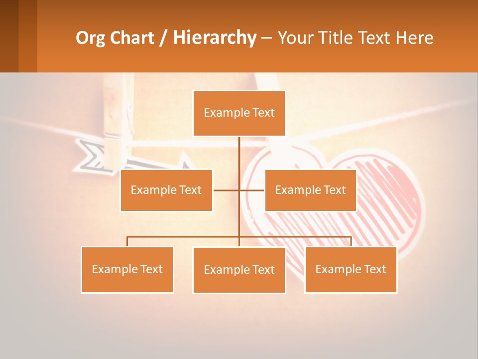 A Heart Hanging On A Clothes Line With An Arrow PowerPoint Template