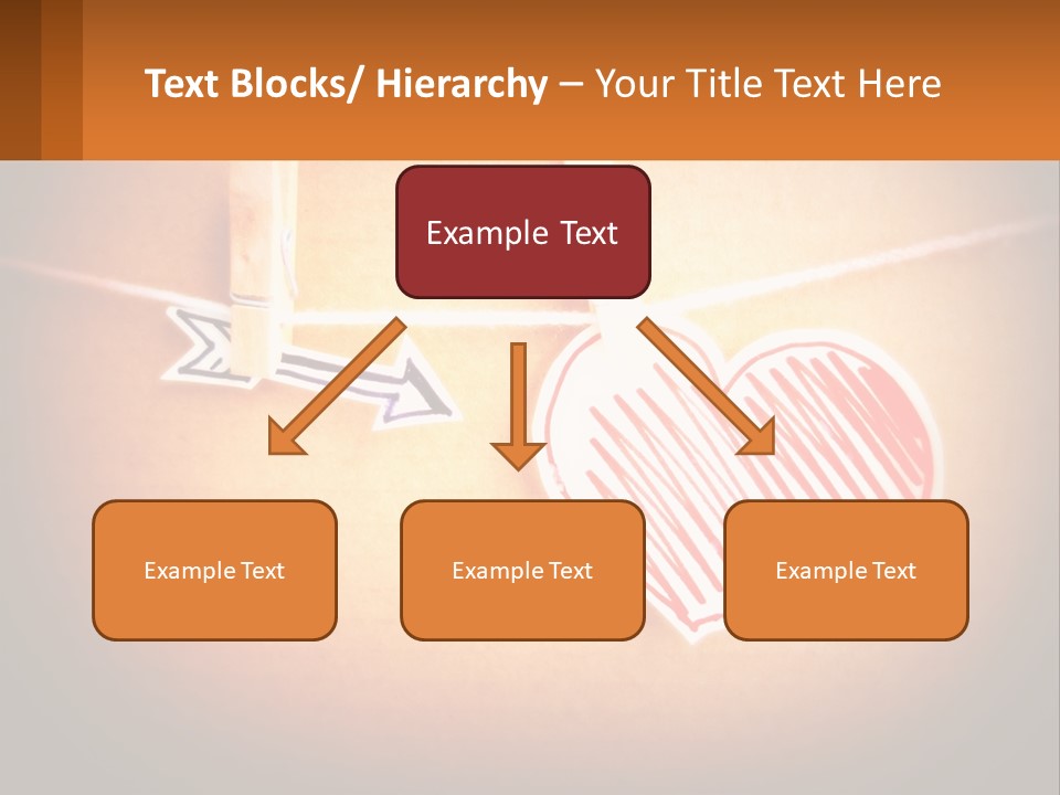 A Heart Hanging On A Clothes Line With An Arrow PowerPoint Template