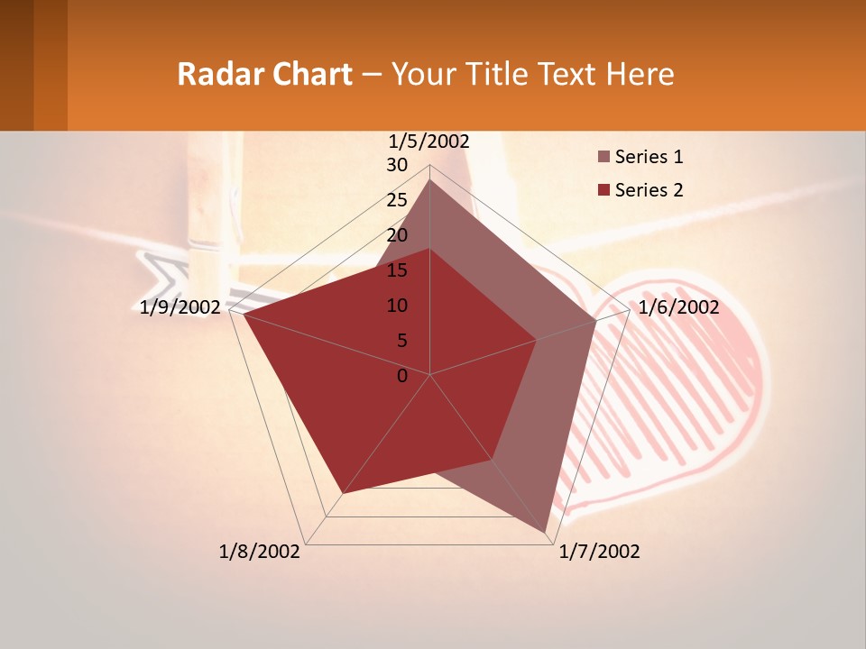 A Heart Hanging On A Clothes Line With An Arrow PowerPoint Template