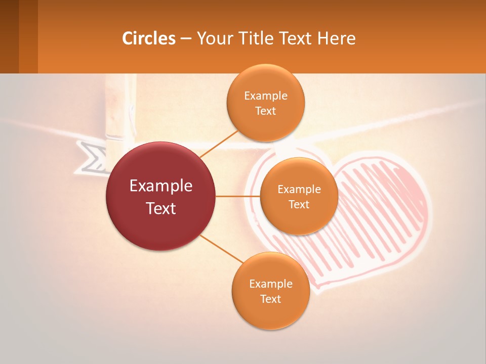 A Heart Hanging On A Clothes Line With An Arrow PowerPoint Template