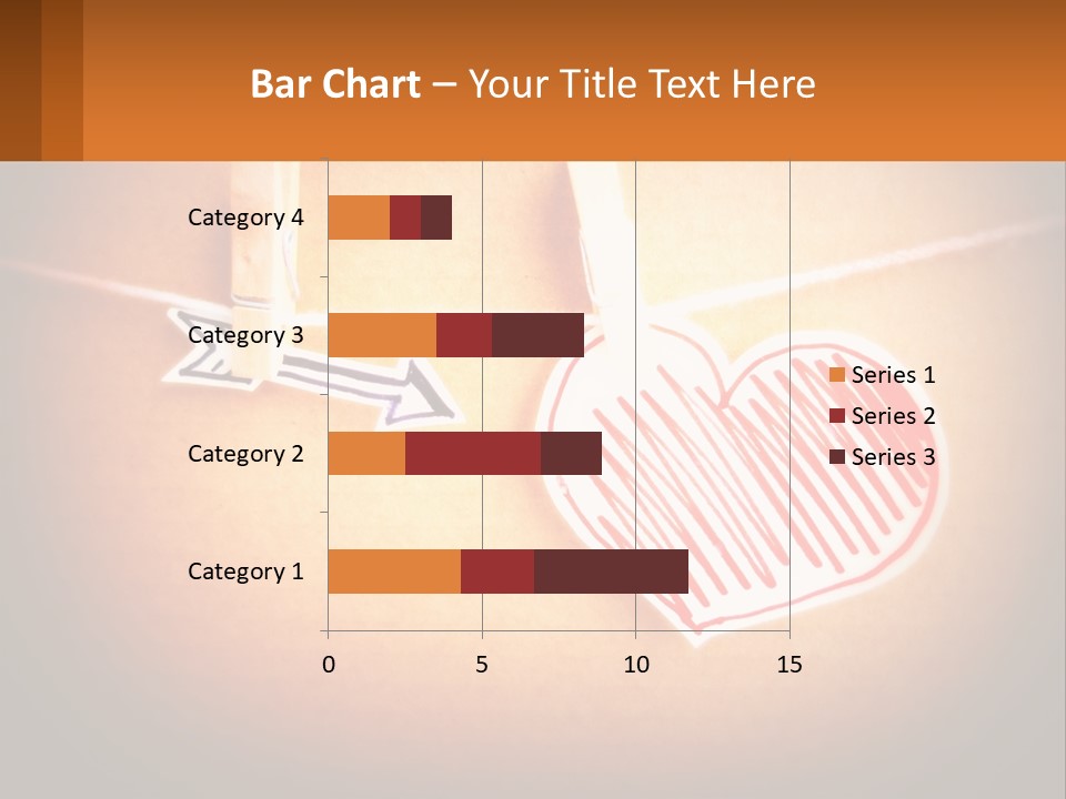 A Heart Hanging On A Clothes Line With An Arrow PowerPoint Template