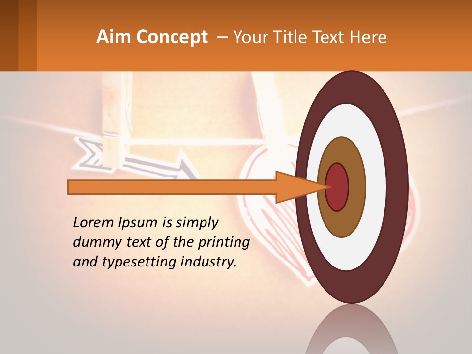 A Heart Hanging On A Clothes Line With An Arrow PowerPoint Template