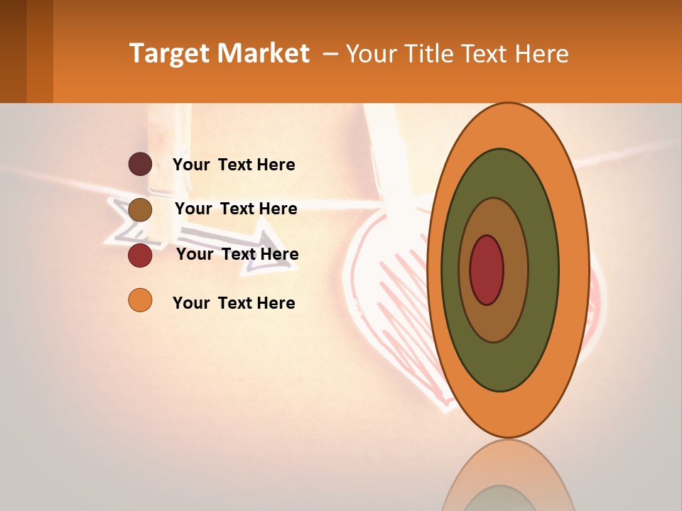 A Heart Hanging On A Clothes Line With An Arrow PowerPoint Template