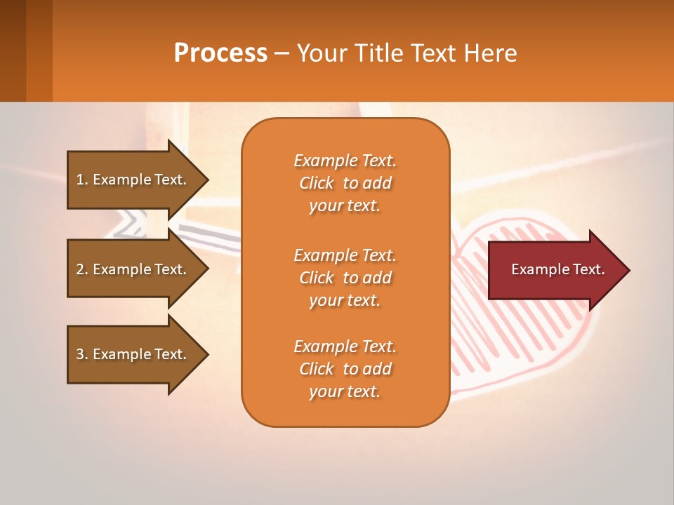 A Heart Hanging On A Clothes Line With An Arrow PowerPoint Template