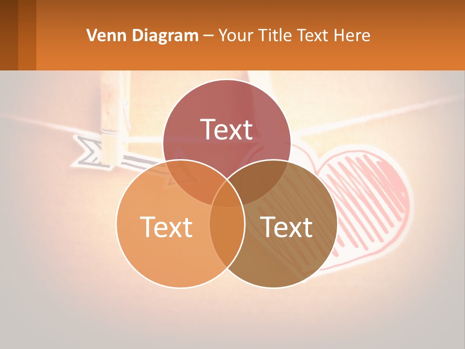 A Heart Hanging On A Clothes Line With An Arrow PowerPoint Template