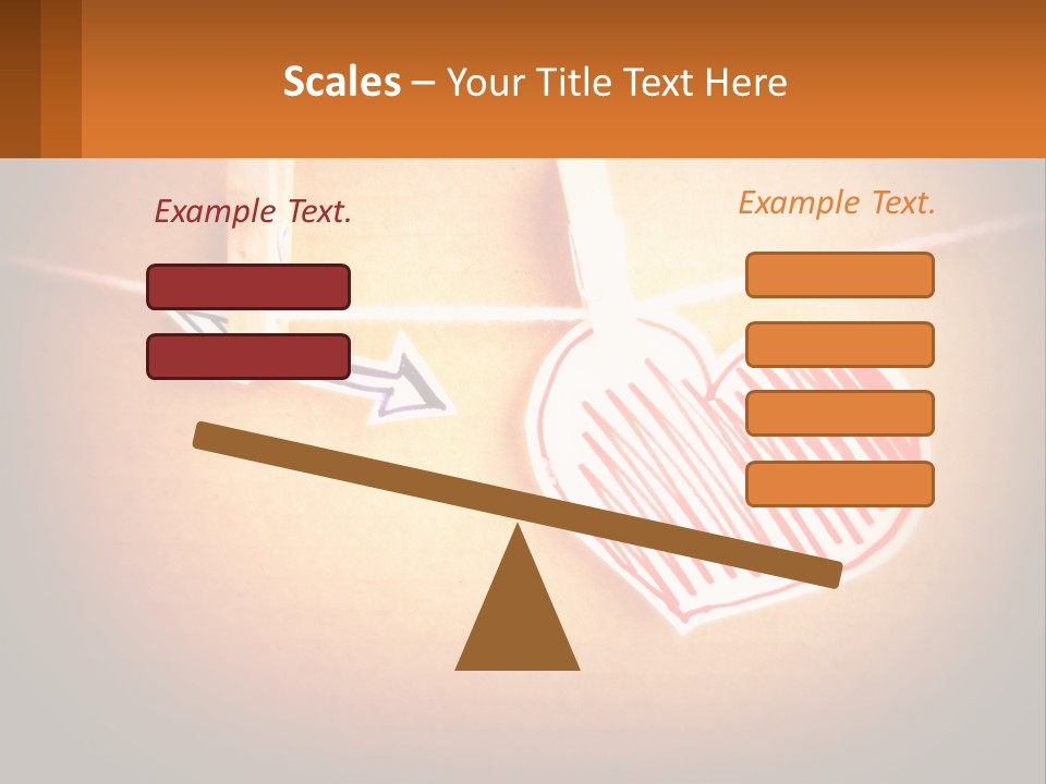 A Heart Hanging On A Clothes Line With An Arrow PowerPoint Template