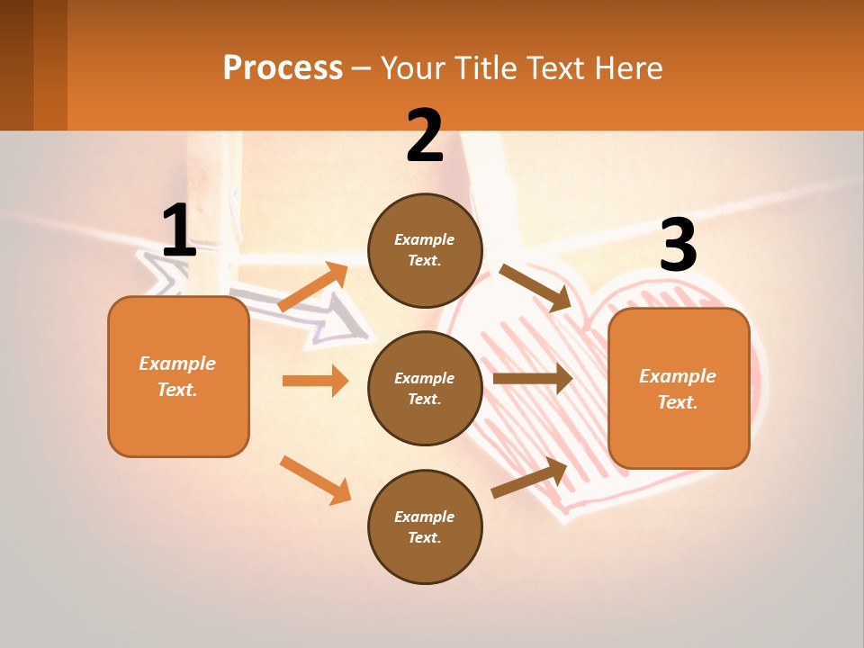 A Heart Hanging On A Clothes Line With An Arrow PowerPoint Template