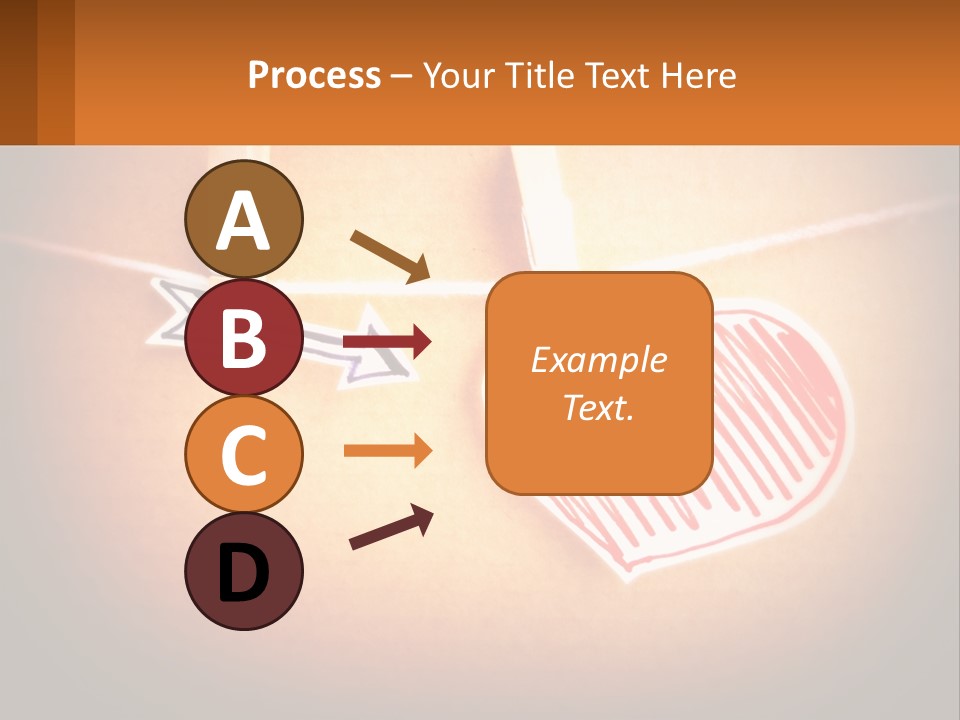 A Heart Hanging On A Clothes Line With An Arrow PowerPoint Template