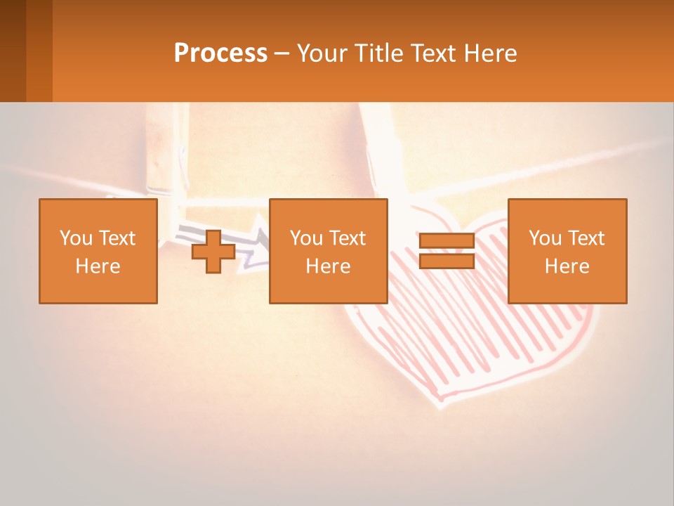 A Heart Hanging On A Clothes Line With An Arrow PowerPoint Template