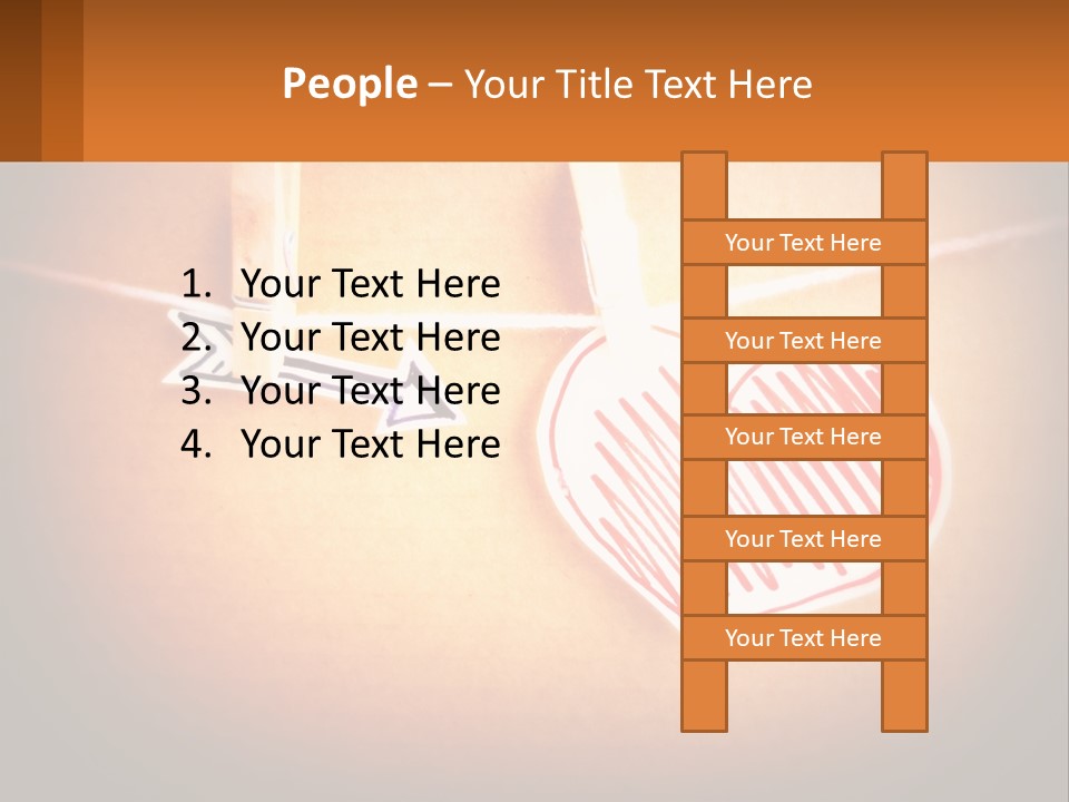 A Heart Hanging On A Clothes Line With An Arrow PowerPoint Template