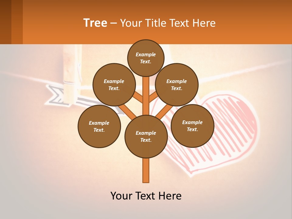 A Heart Hanging On A Clothes Line With An Arrow PowerPoint Template