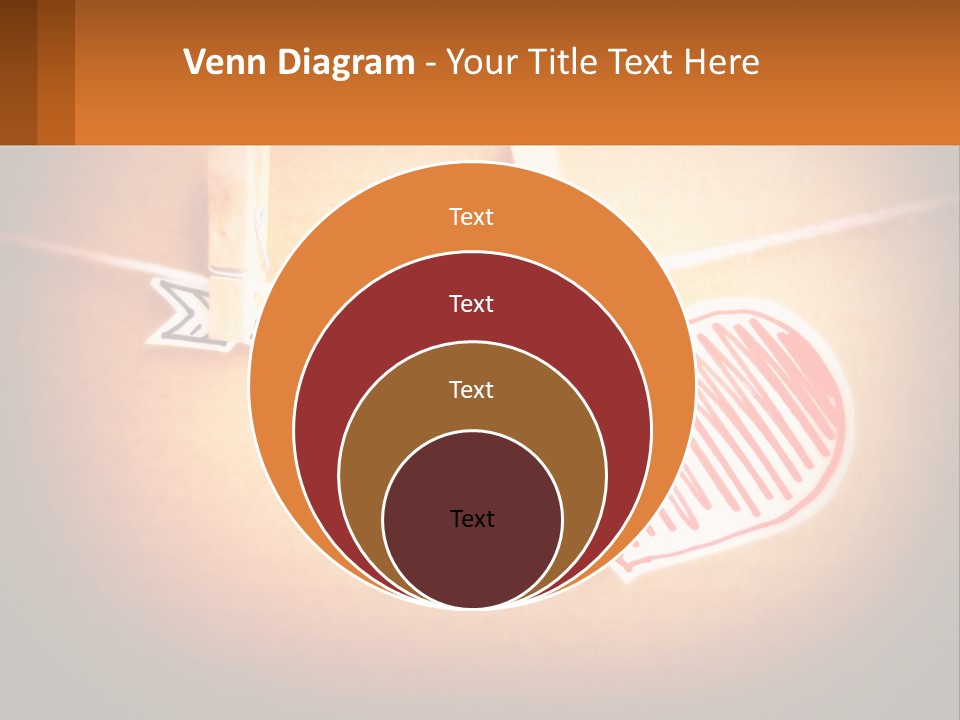 A Heart Hanging On A Clothes Line With An Arrow PowerPoint Template