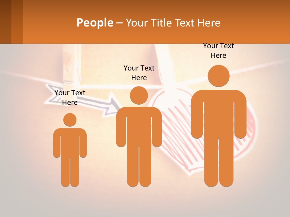 A Heart Hanging On A Clothes Line With An Arrow PowerPoint Template