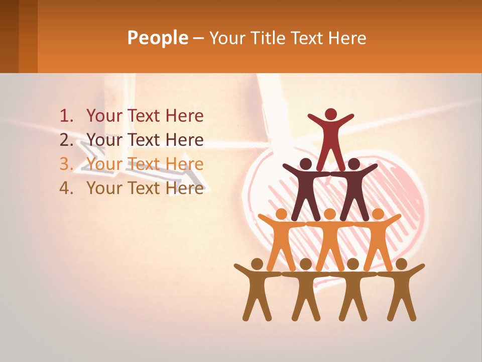 A Heart Hanging On A Clothes Line With An Arrow PowerPoint Template