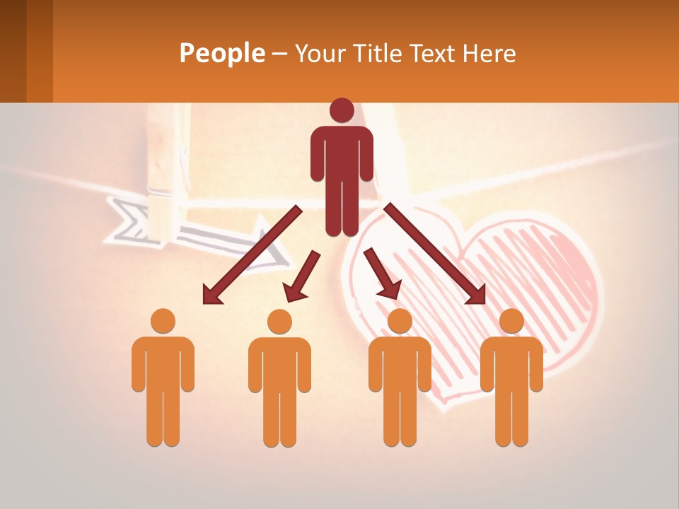 A Heart Hanging On A Clothes Line With An Arrow PowerPoint Template