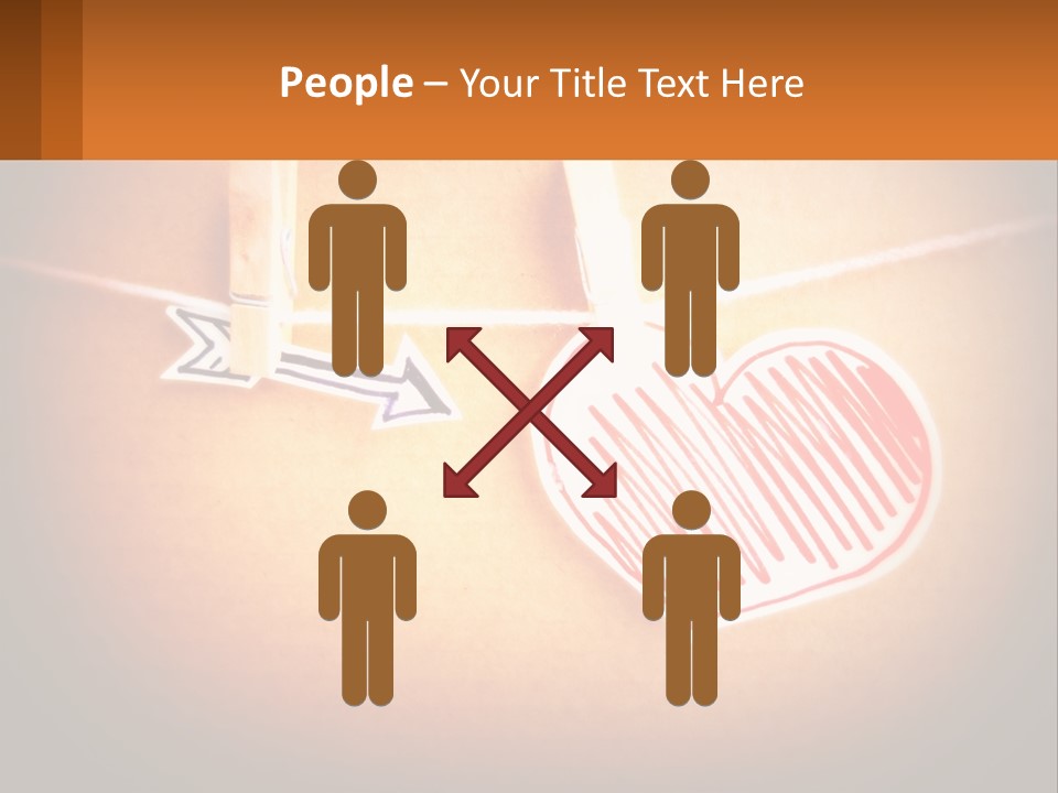 A Heart Hanging On A Clothes Line With An Arrow PowerPoint Template