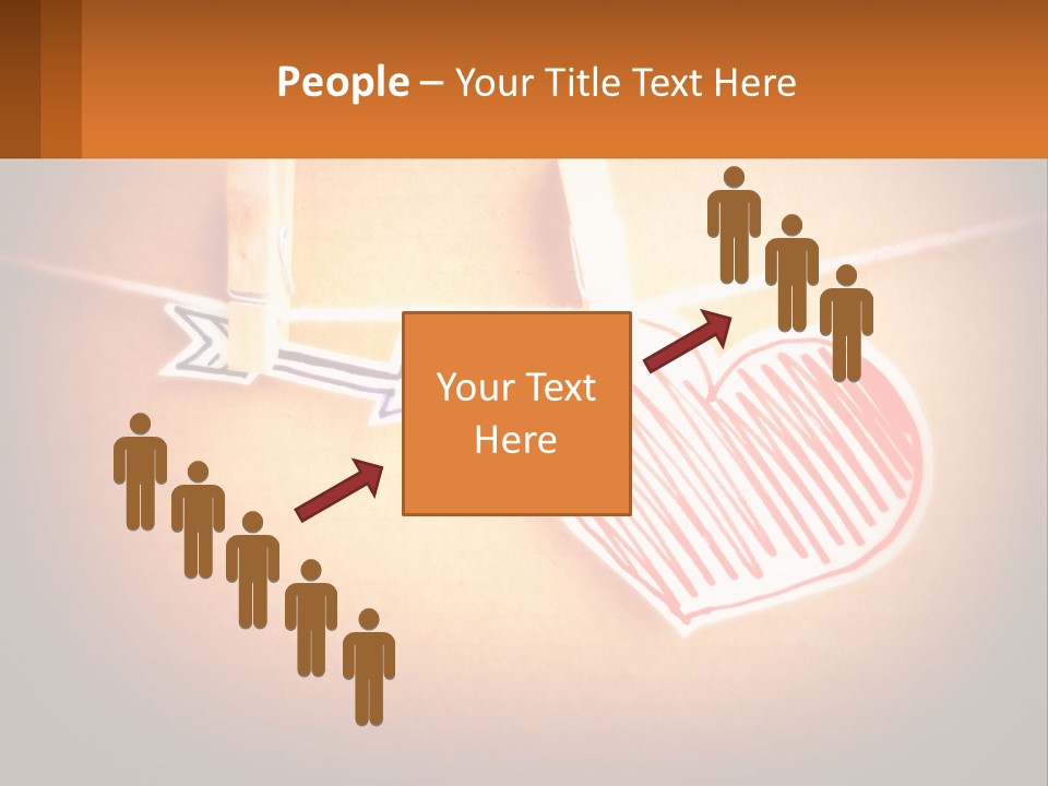 A Heart Hanging On A Clothes Line With An Arrow PowerPoint Template