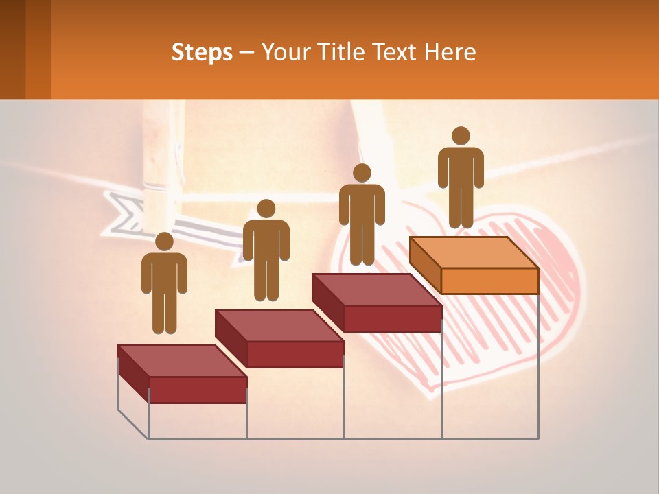 A Heart Hanging On A Clothes Line With An Arrow PowerPoint Template