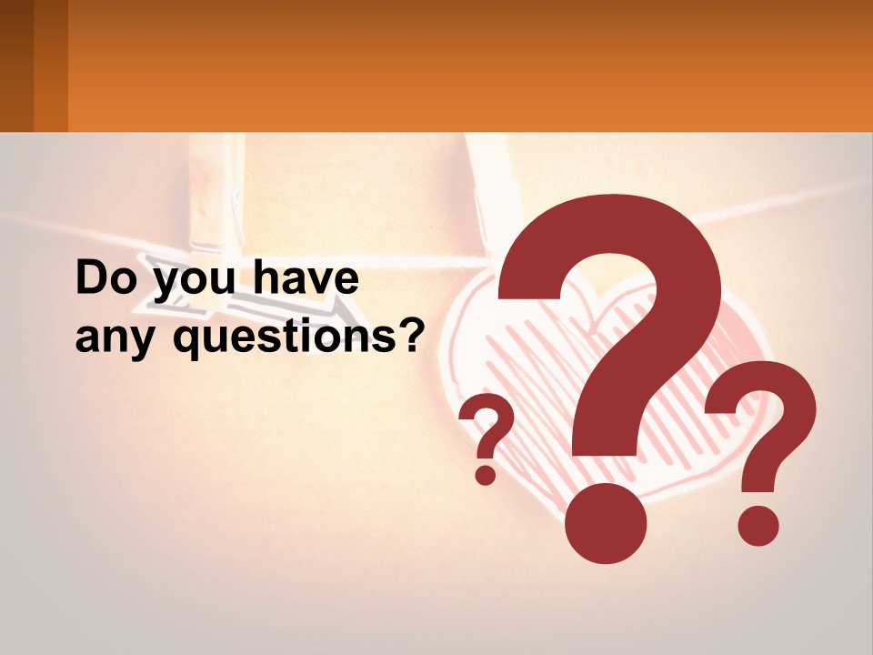 A Heart Hanging On A Clothes Line With An Arrow PowerPoint Template