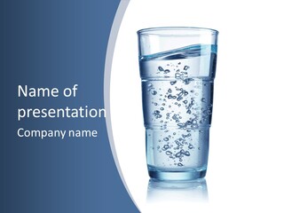 A Glass Filled With Water On Top Of A Table PowerPoint Template
