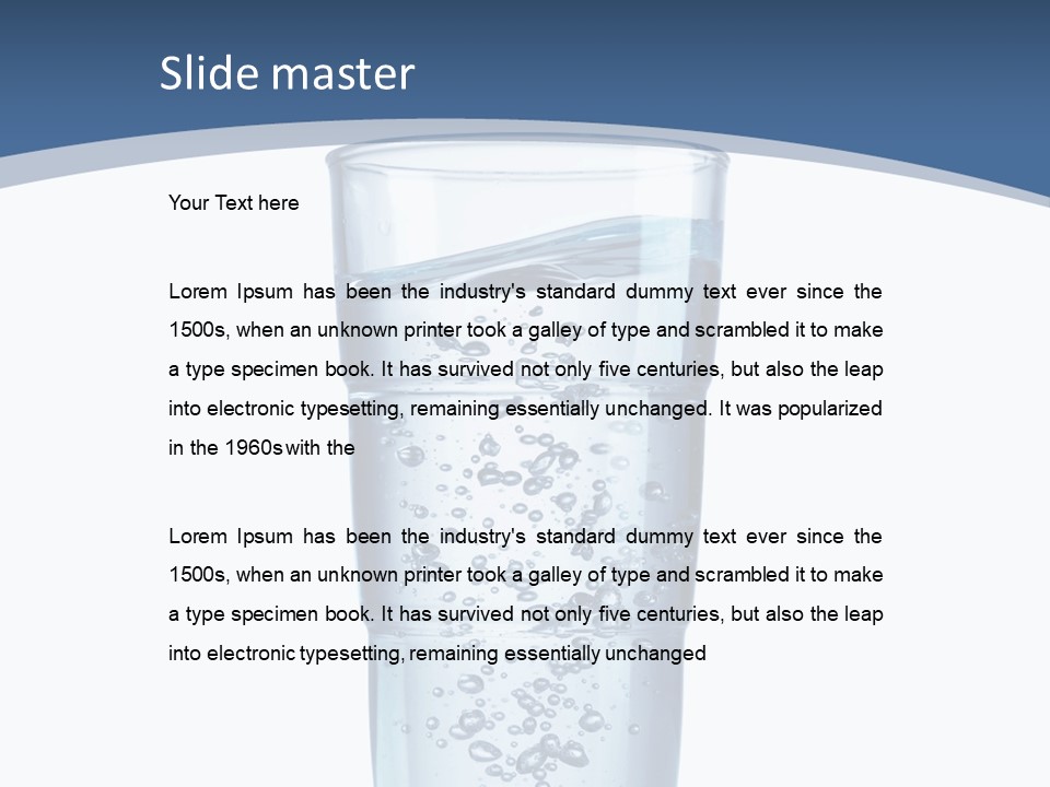 A Glass Filled With Water On Top Of A Table PowerPoint Template