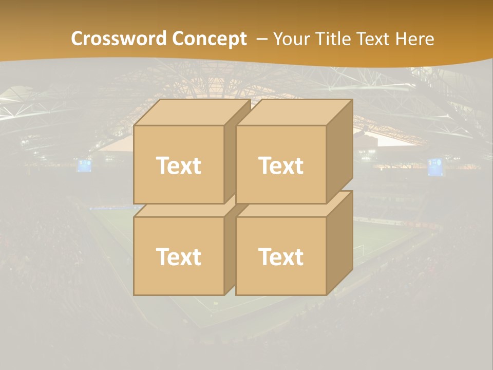 A Soccer Stadium With A Large Crowd Of People PowerPoint Template