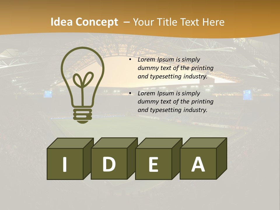 A Soccer Stadium With A Large Crowd Of People PowerPoint Template