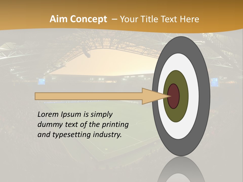A Soccer Stadium With A Large Crowd Of People PowerPoint Template