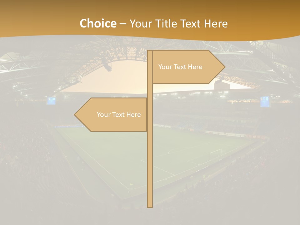 A Soccer Stadium With A Large Crowd Of People PowerPoint Template