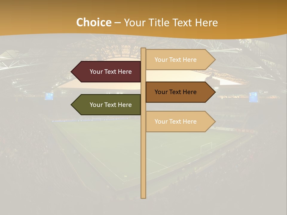 A Soccer Stadium With A Large Crowd Of People PowerPoint Template