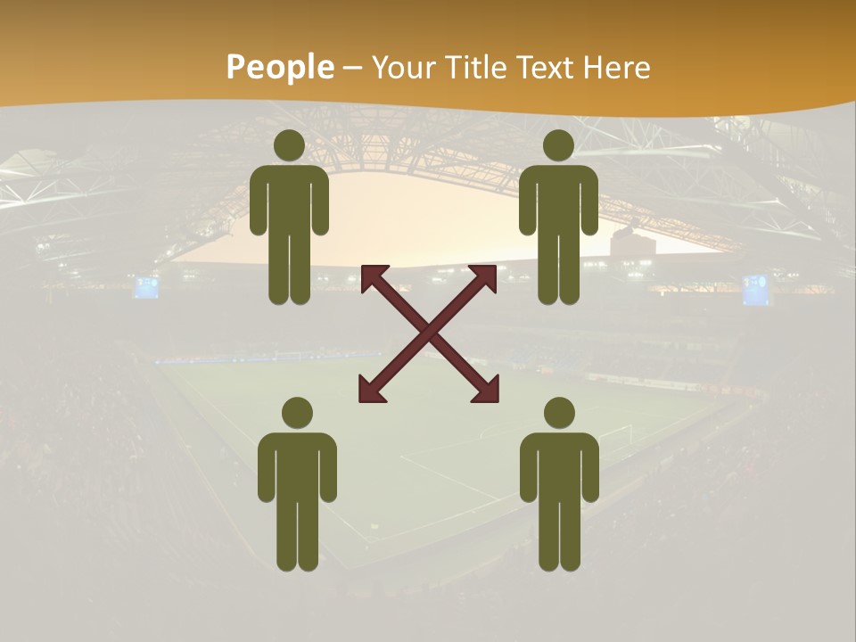 A Soccer Stadium With A Large Crowd Of People PowerPoint Template