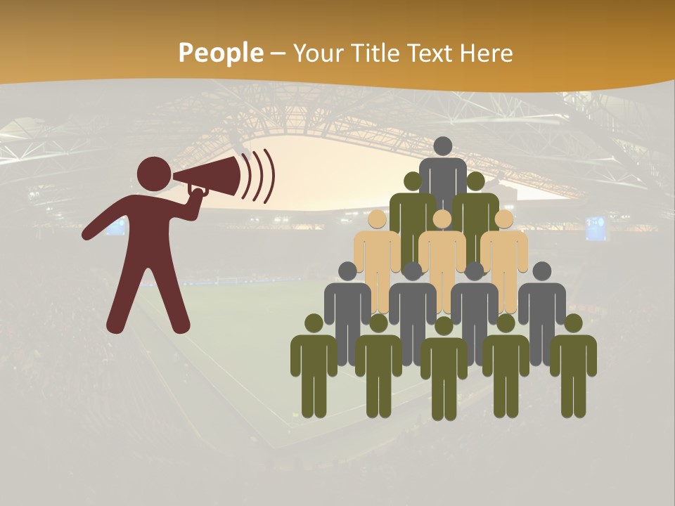 A Soccer Stadium With A Large Crowd Of People PowerPoint Template
