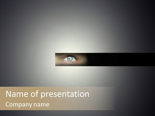 A Picture Of A Person's Eye With A Light Coming Out Of It PowerPoint Template