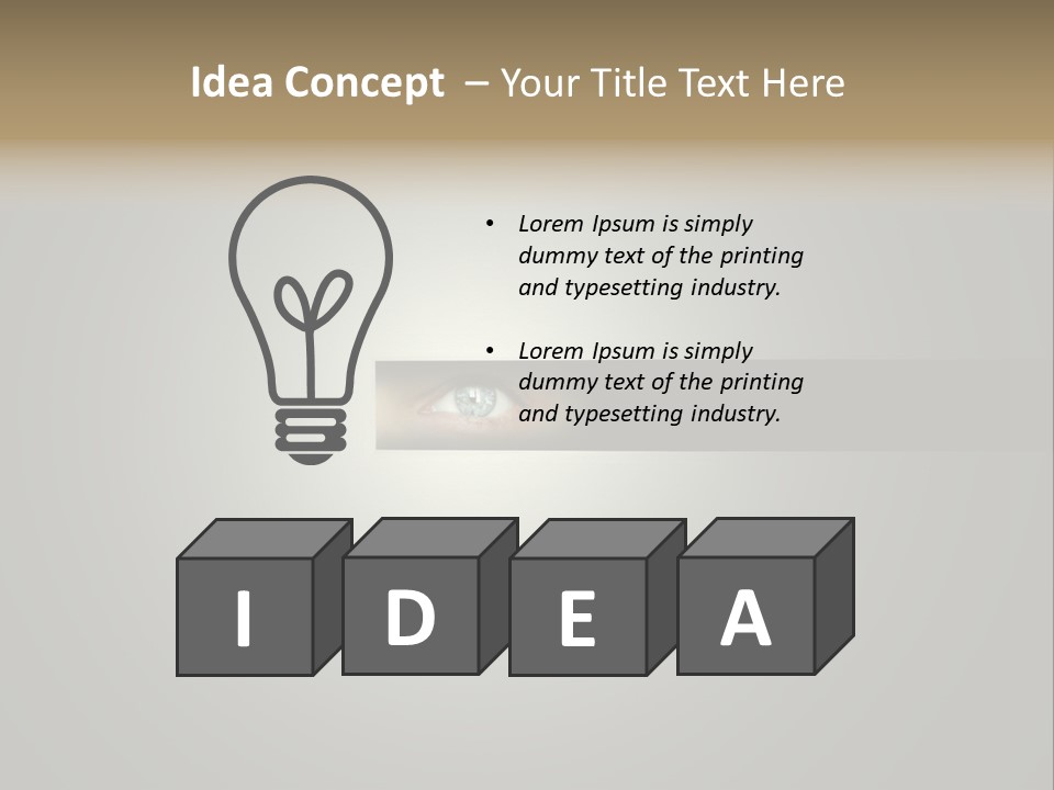 A Picture Of A Person's Eye With A Light Coming Out Of It PowerPoint Template