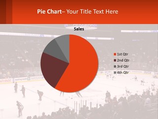 A Hockey Game Is Being Played In A Stadium PowerPoint Template