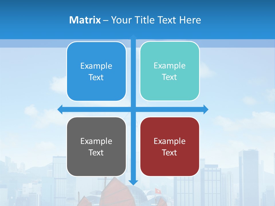 A Boat With Red Sails In A Body Of Water With A City In The Background PowerPoint Template