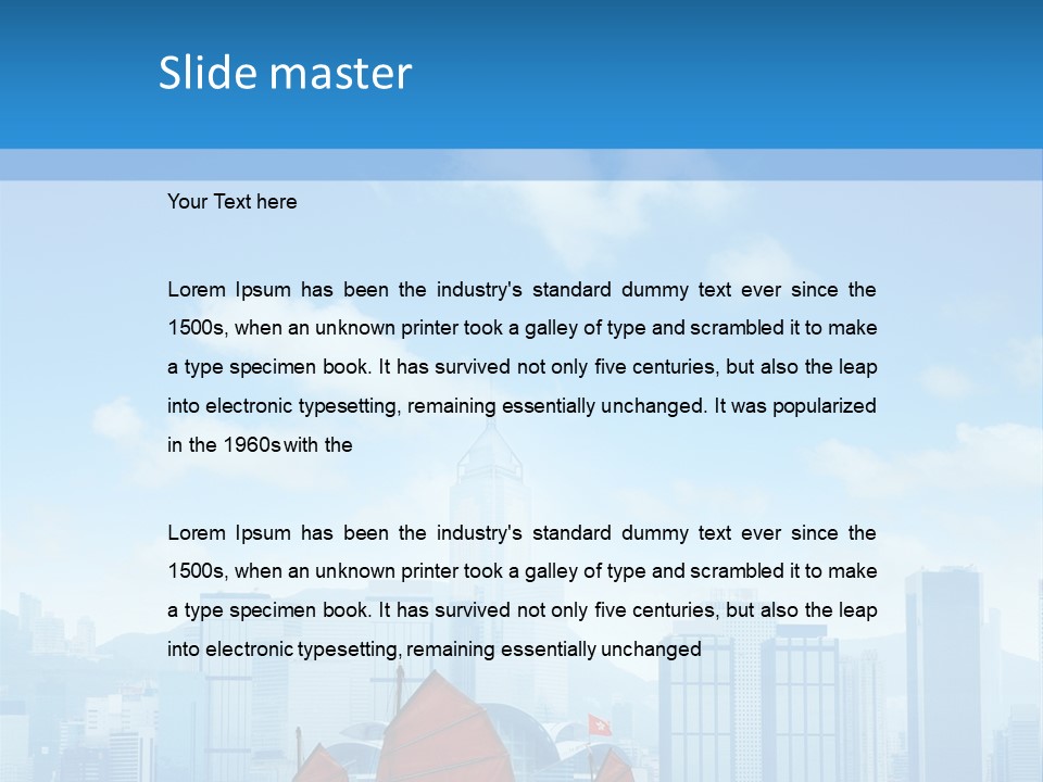 A Boat With Red Sails In A Body Of Water With A City In The Background PowerPoint Template