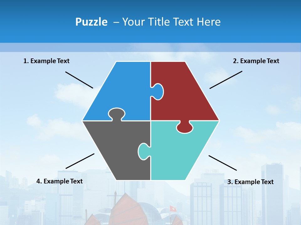 A Boat With Red Sails In A Body Of Water With A City In The Background PowerPoint Template