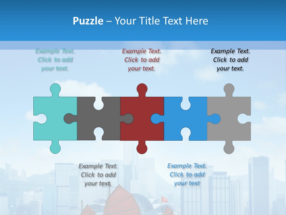 A Boat With Red Sails In A Body Of Water With A City In The Background PowerPoint Template