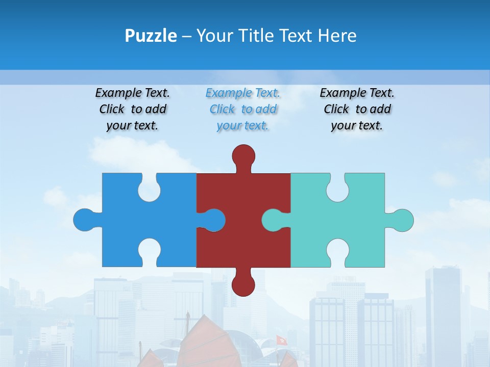 A Boat With Red Sails In A Body Of Water With A City In The Background PowerPoint Template