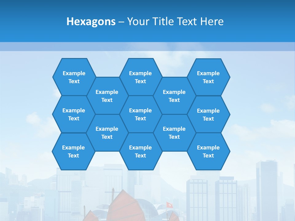 A Boat With Red Sails In A Body Of Water With A City In The Background PowerPoint Template