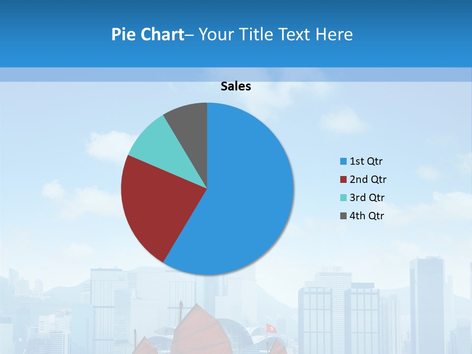 A Boat With Red Sails In A Body Of Water With A City In The Background PowerPoint Template