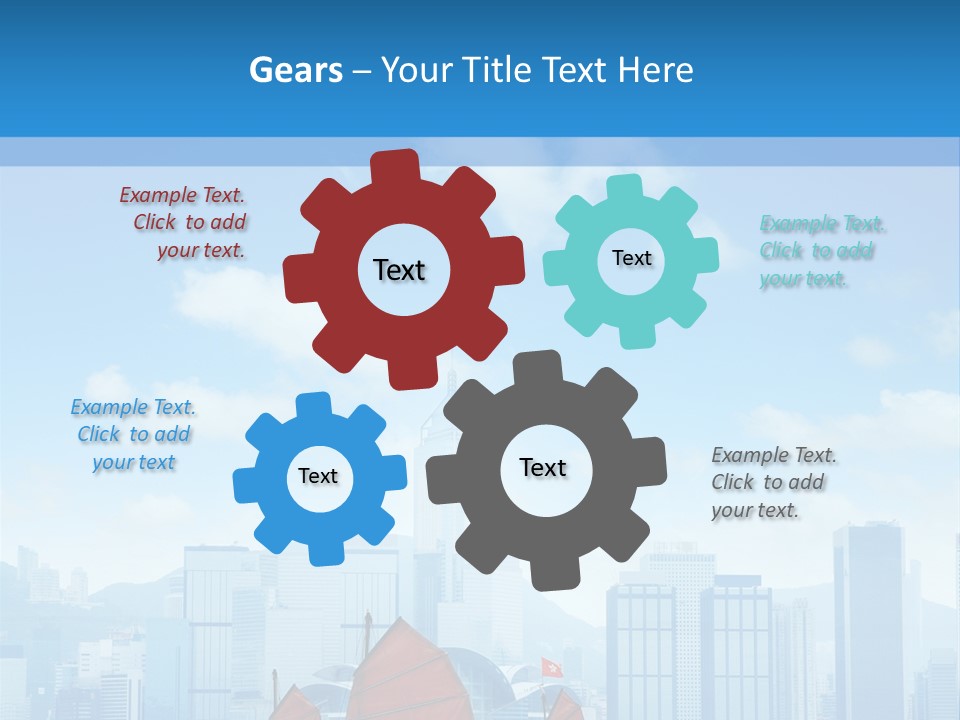 A Boat With Red Sails In A Body Of Water With A City In The Background PowerPoint Template