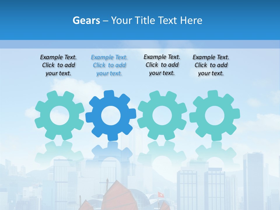 A Boat With Red Sails In A Body Of Water With A City In The Background PowerPoint Template