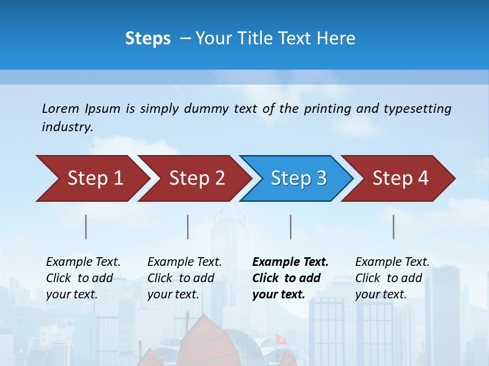 A Boat With Red Sails In A Body Of Water With A City In The Background PowerPoint Template